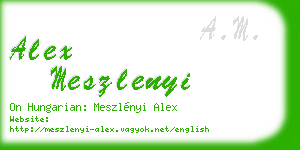 alex meszlenyi business card