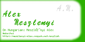 alex meszlenyi business card